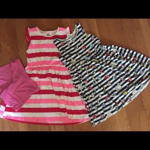 H&M stripe and emojii dresses, size 8-10y.